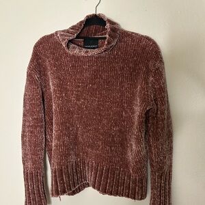 Cynthia Rowley Chenille Turtleneck Sweater - Burgandy rust